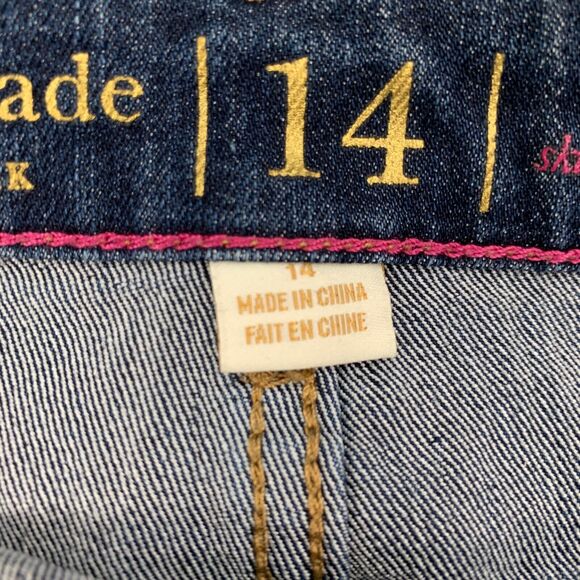 Kate Spade Mini Skirt Girls 14 Blue The Rules Medium Wash Denim Button Up Pocket - Picture 5 of 12